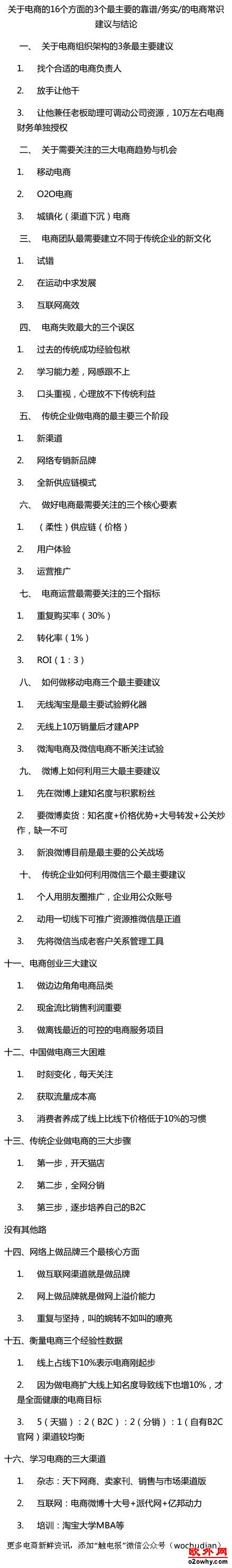 传统企业做电商的电商常识、电商经验集合